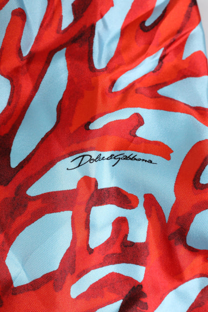 Chaqueta de vestir cruzada con estampado coral rojo azul de Dolce &amp; Gabbana