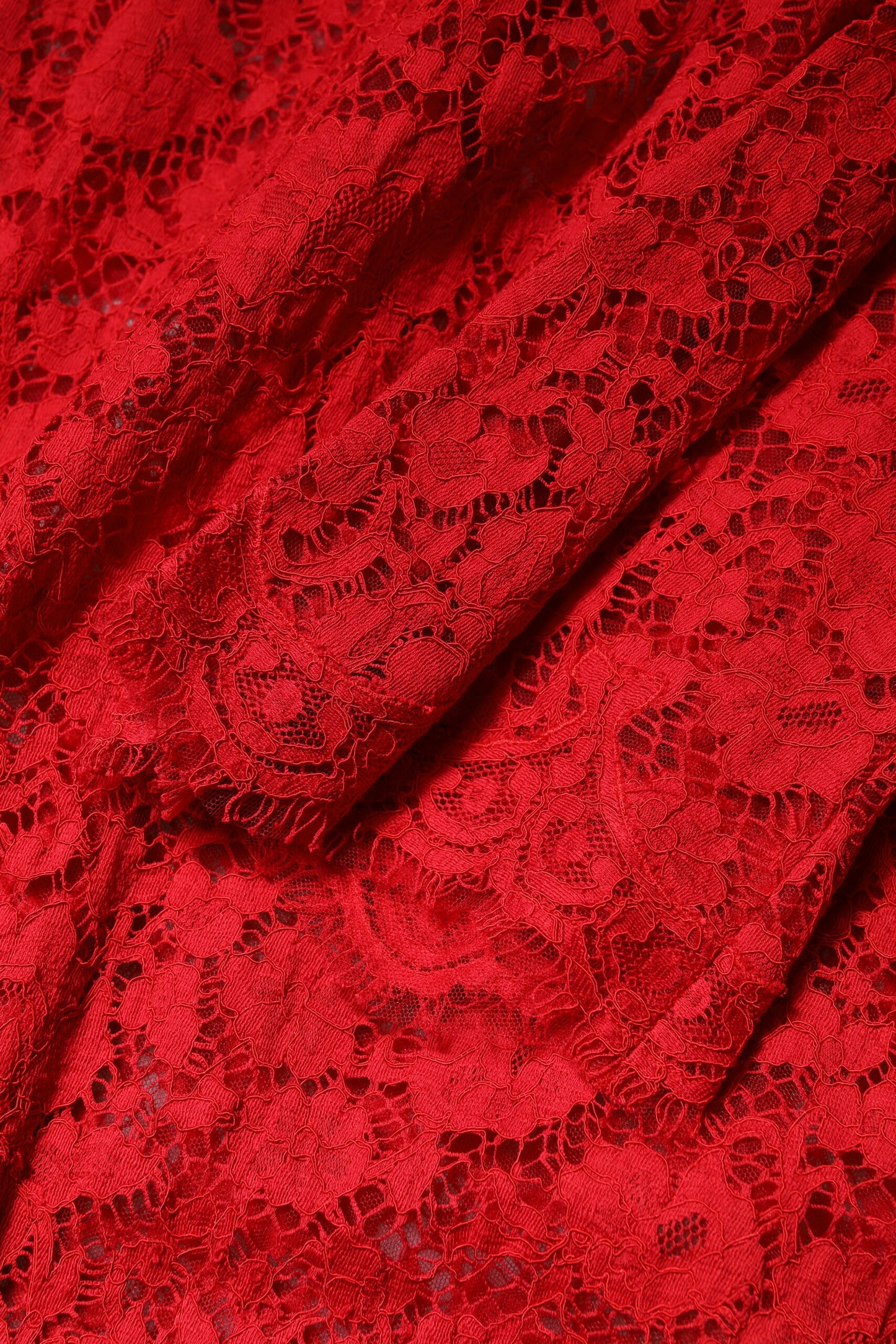 Dolce &amp; Gabbana Red Floral Lace Rhinestone Embellished Dress
