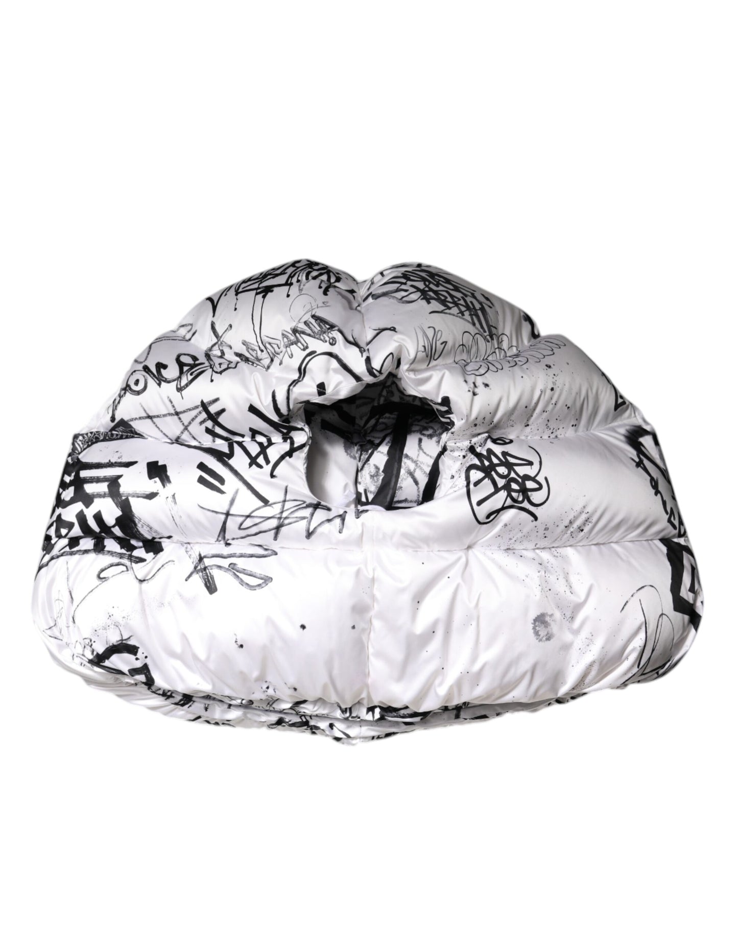 Gorra acolchada con capucha estampada de poliéster blanco de Dolce &amp; Gabbana