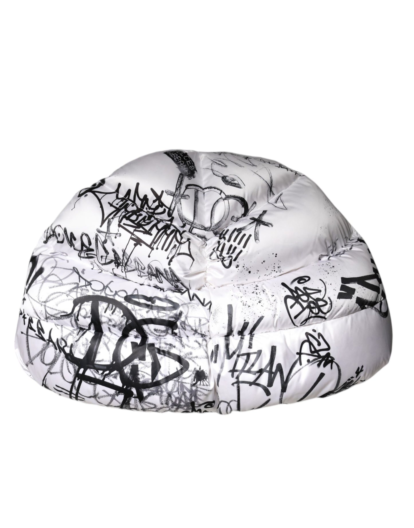 Gorra acolchada con capucha estampada de poliéster blanco de Dolce &amp; Gabbana