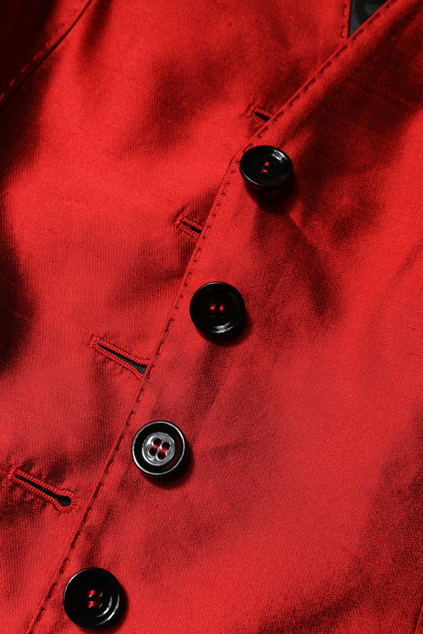 Dolce &amp; Gabbana Red Black Button Down Sleeveless Vest Top