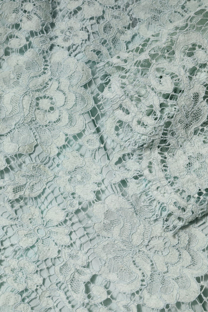 Dolce &amp; Gabbana Mint Green Floral Lace Cotton Blouse Top