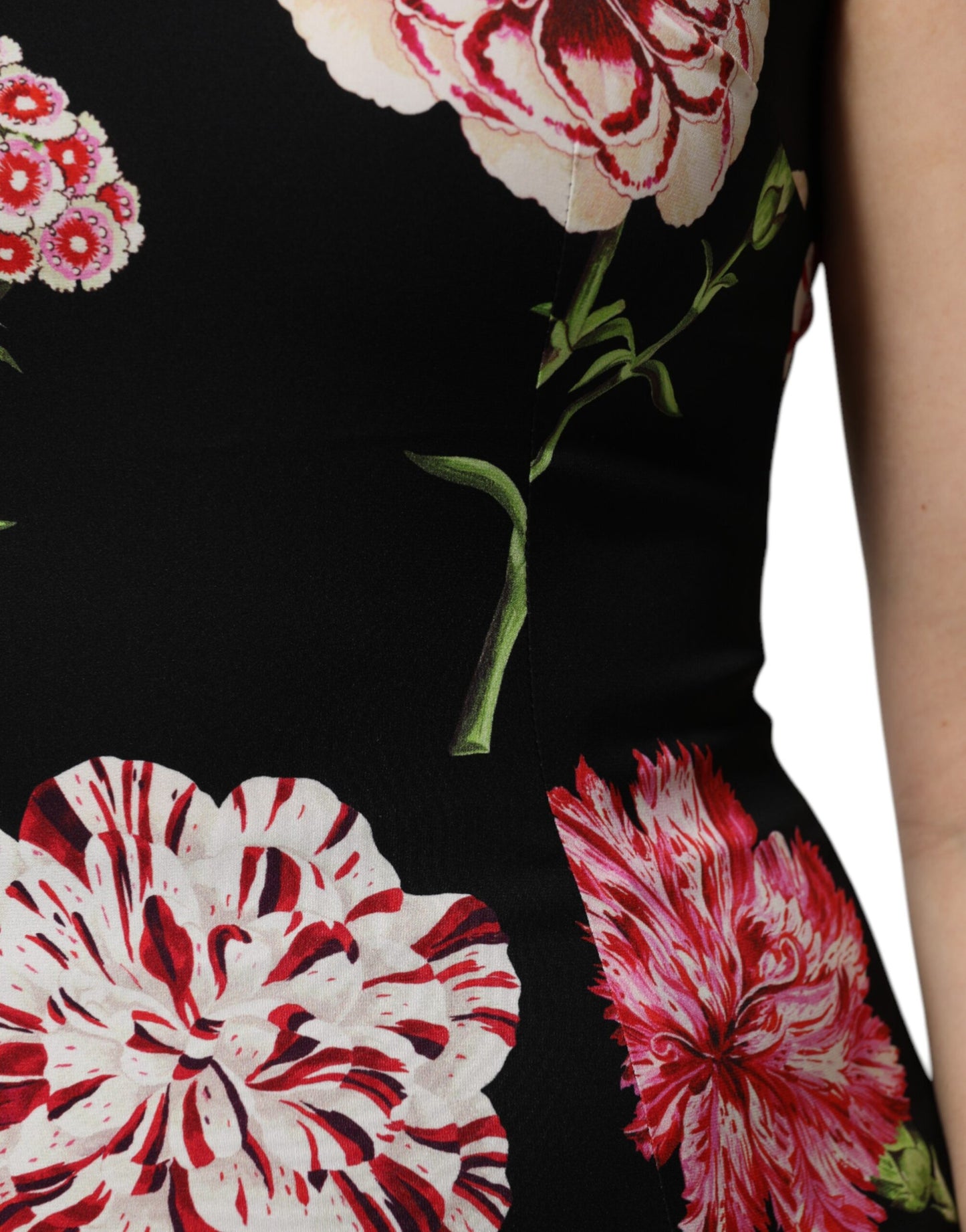 Dolce &amp; Gabbana Black Floral Print Sleeveless Tank Blouse Top