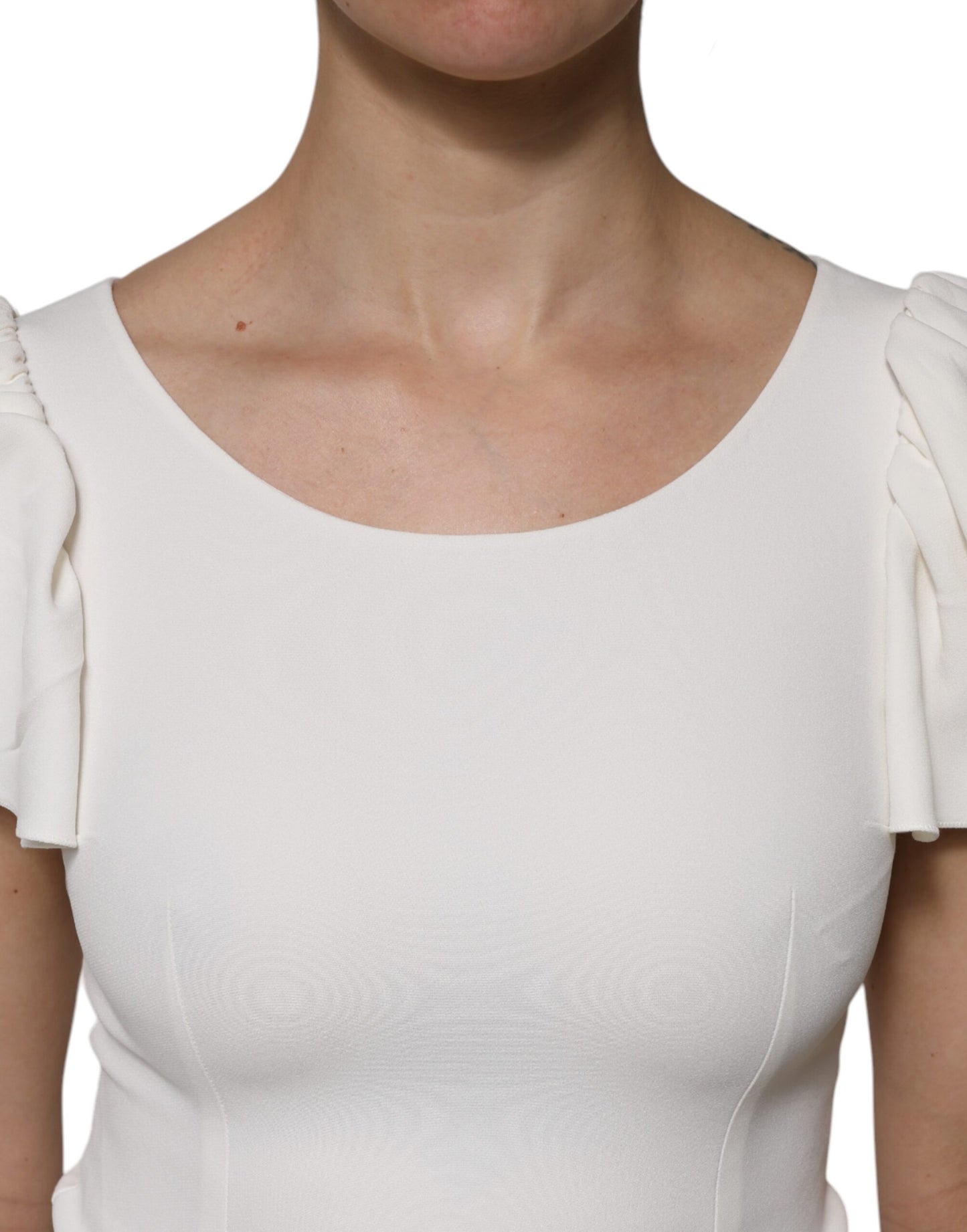 Dolce &amp; Gabbana White Viscose Round Neck Short Sleeves Top