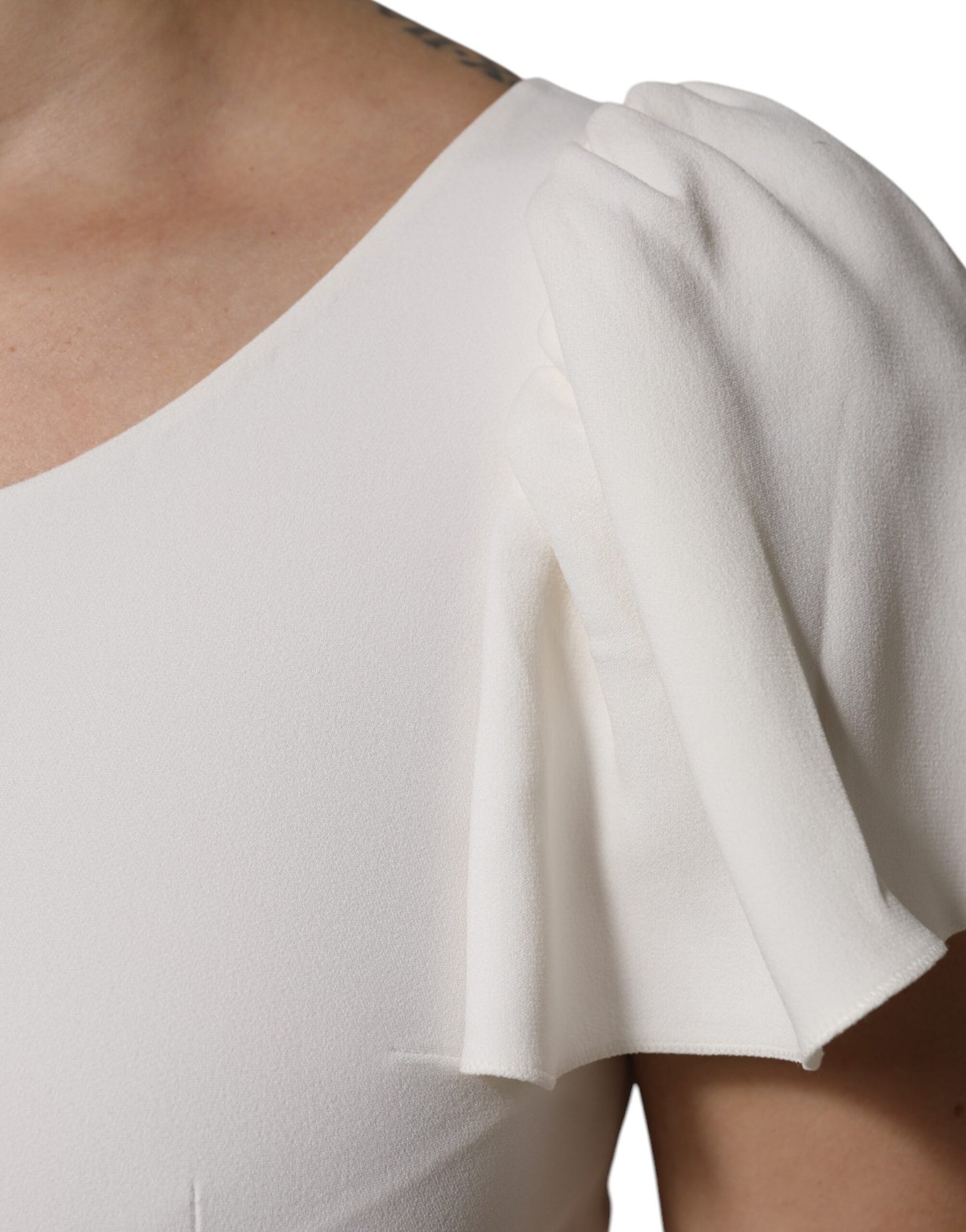 Dolce &amp; Gabbana White Viscose Round Neck Short Sleeves Top