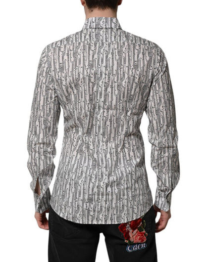 Camisa informal de manga larga con estampado floral blanco de Dolce &amp; Gabbana