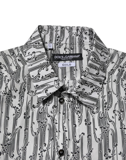 Camisa informal de manga larga con estampado floral blanco de Dolce &amp; Gabbana