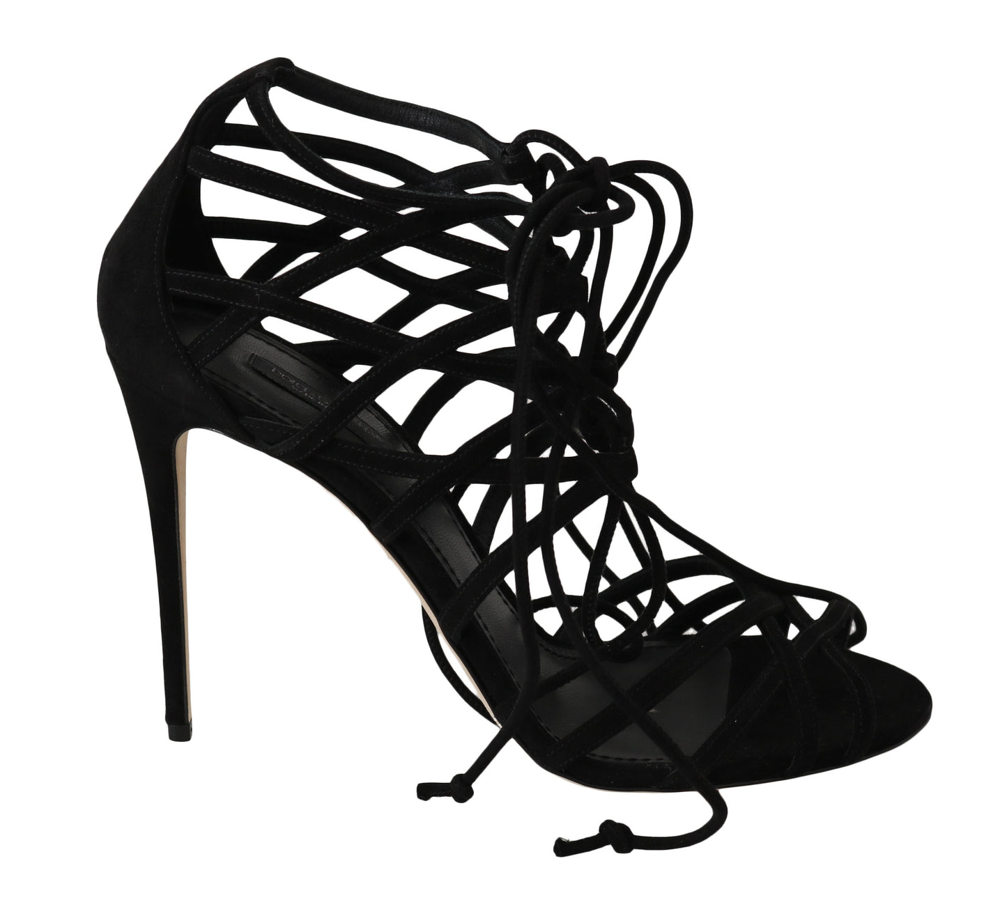 Dolce &amp; Gabbana Elegantes Stilettos Gladiador De Ante Negro
