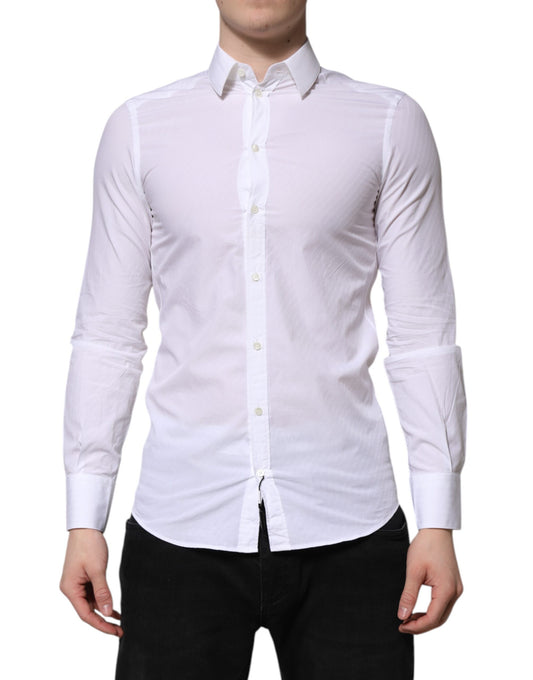 Camisa de vestir de manga larga MARTINI de algodón blanco de Dolce &amp; Gabbana