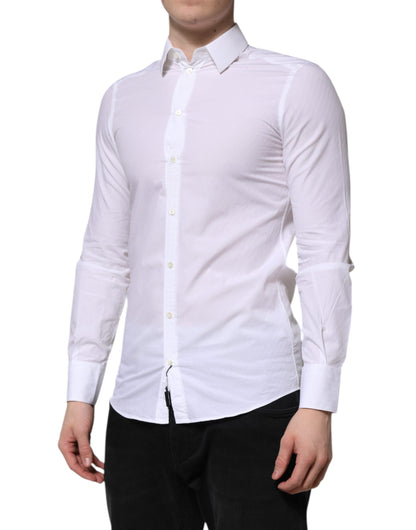 Camisa de vestir de manga larga MARTINI de algodón blanco de Dolce &amp; Gabbana