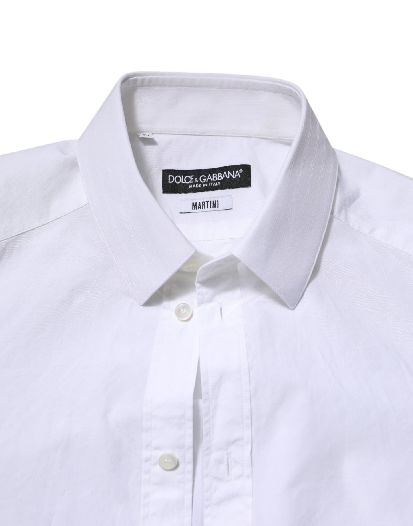 Camisa de vestir de manga larga MARTINI de algodón blanco de Dolce &amp; Gabbana