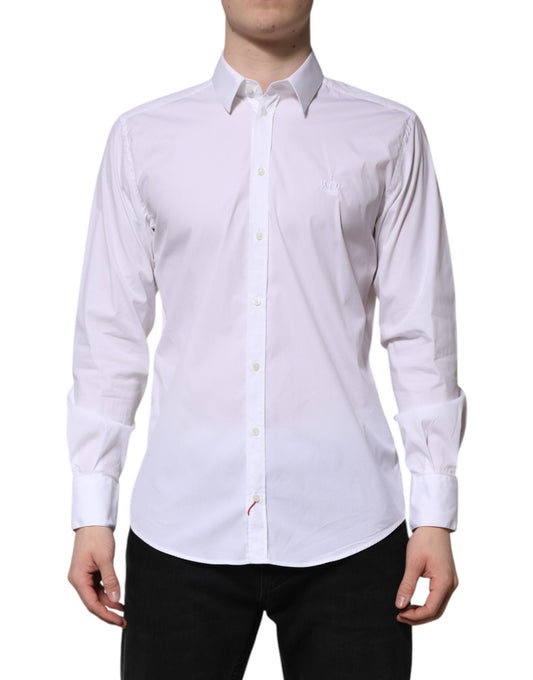 Camisa de vestir de manga larga MARTINI de algodón blanco de Dolce &amp; Gabbana