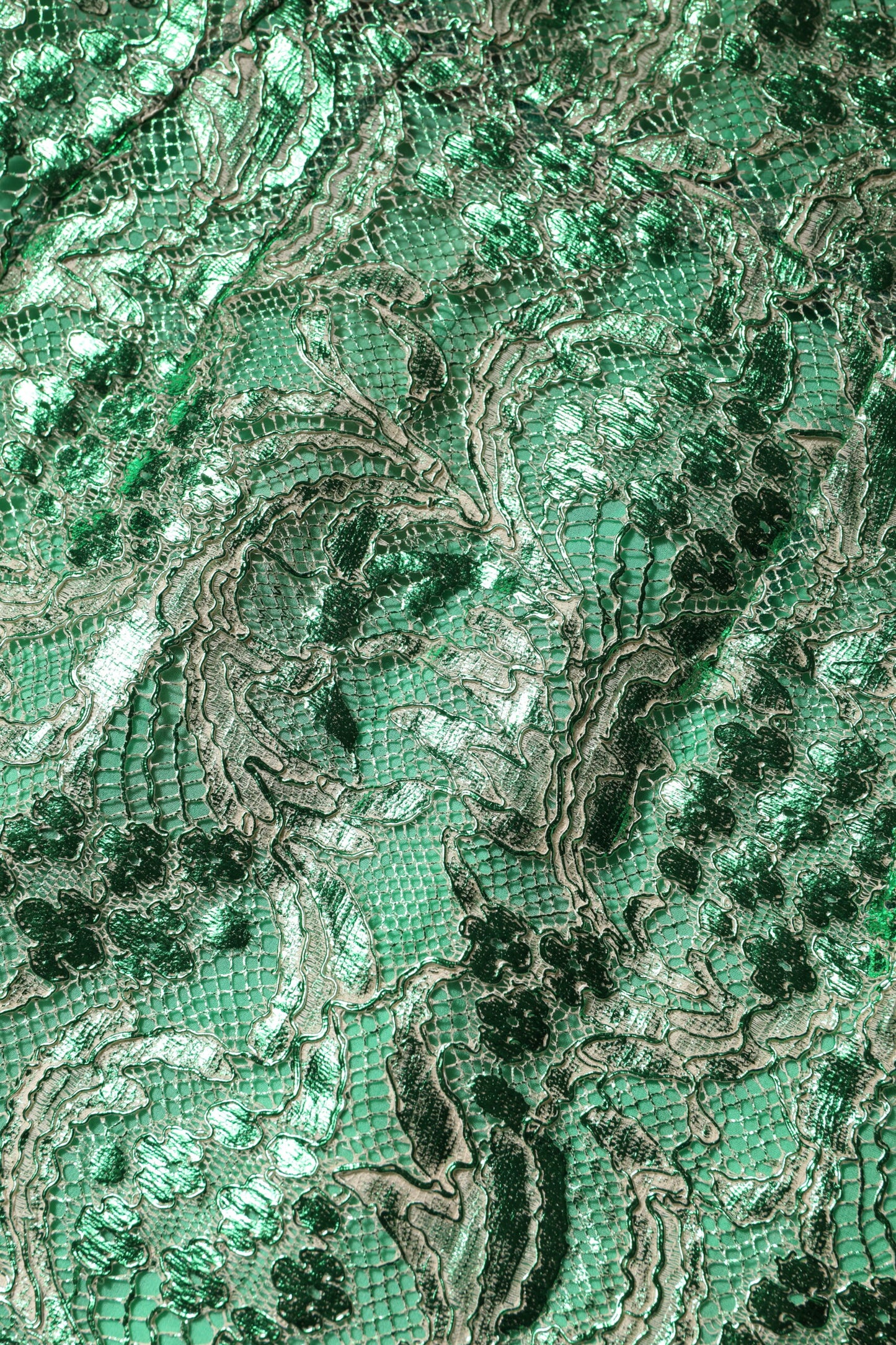 Dolce &amp; Gabbana Green Cotton Floral Lace Sheath Midi Dress
