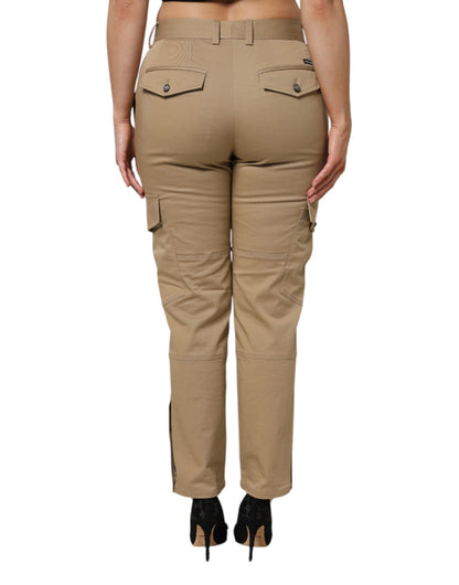 Dolce &amp; Gabbana Brown Cotton Cargo Tapered Pants