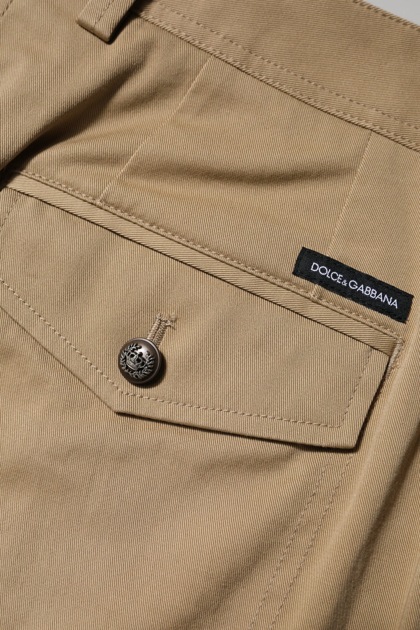Dolce &amp; Gabbana Brown Cotton Cargo Tapered Pants