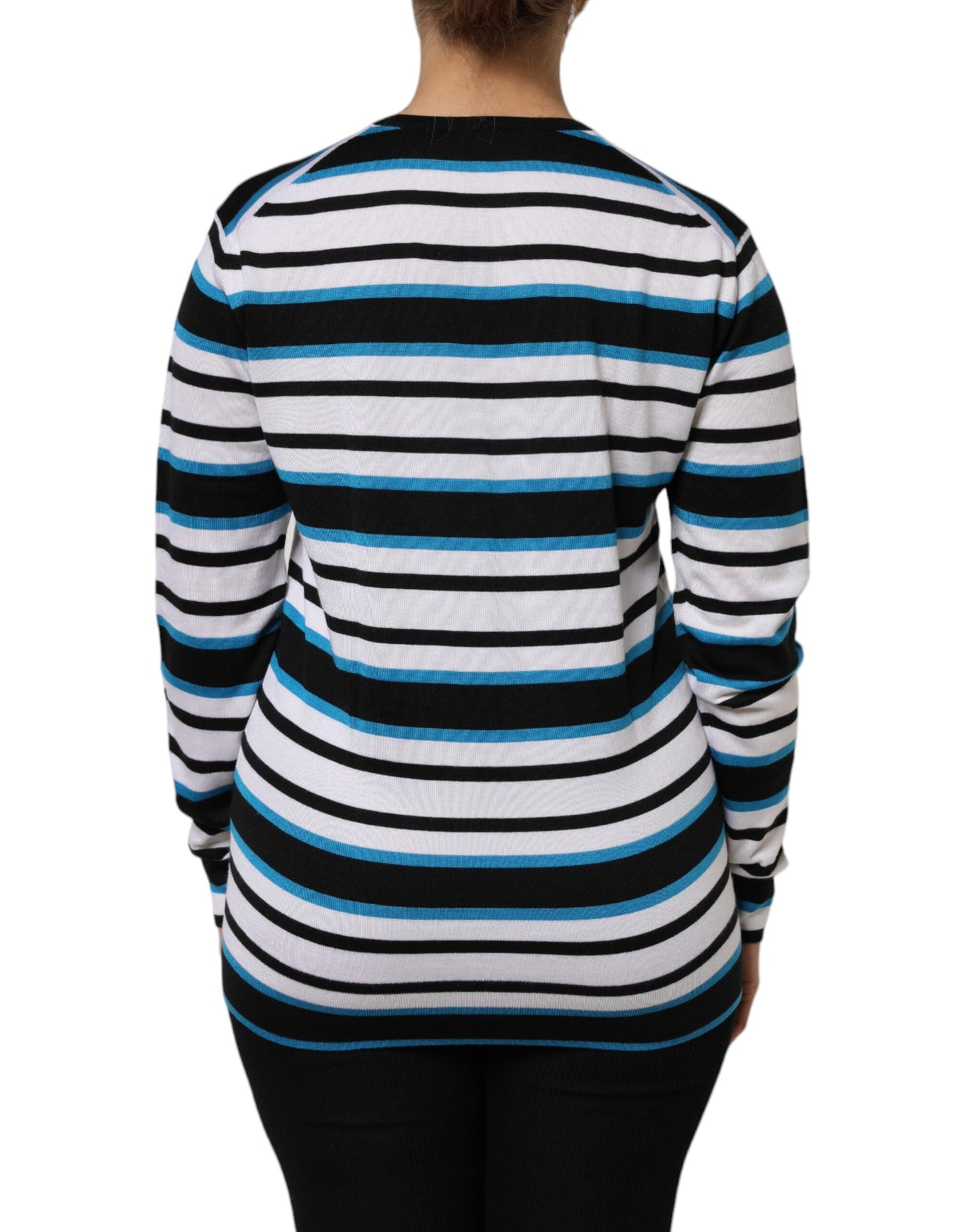 Dolce &amp; Gabbana Multicolor Stripes Long Sleeves V-neck Top