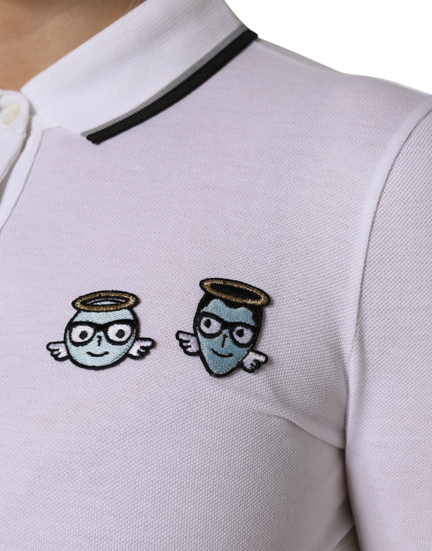 Dolce &amp; Gabbana White Cotton Short Sleeves Collared Polo Top