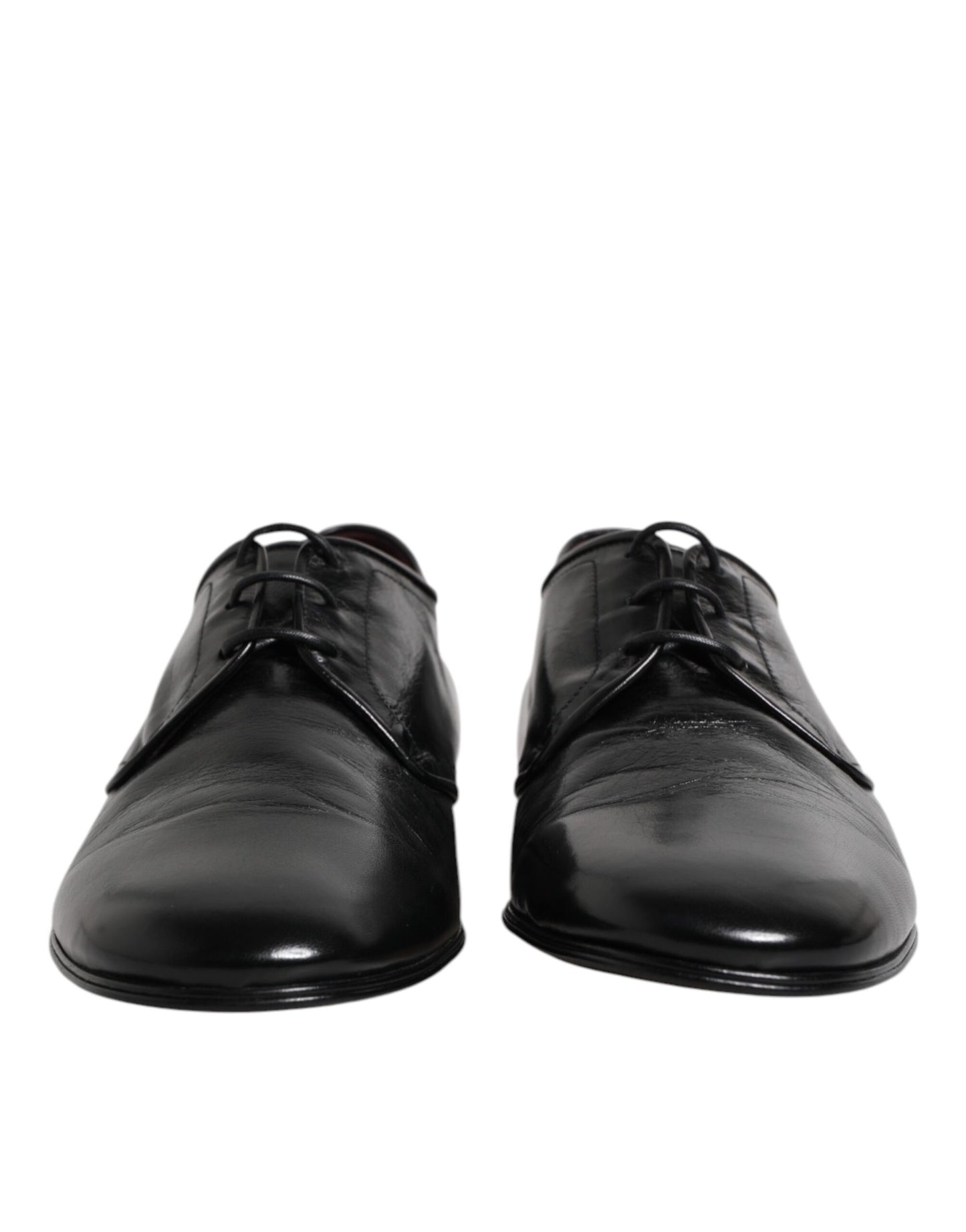 Zapatos Derby de vestir formales con cordones de cuero negro de Dolce &amp; Gabbana