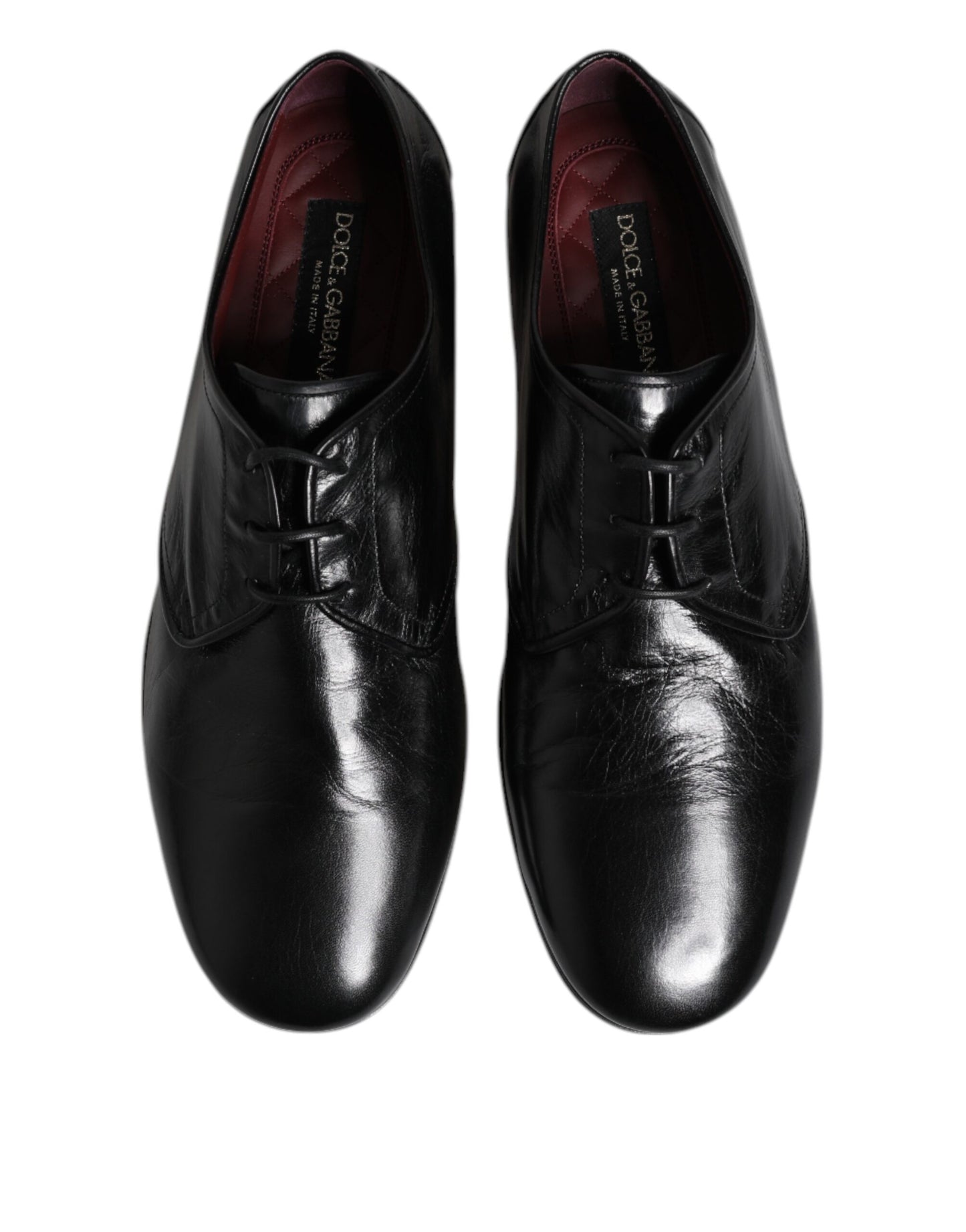 Zapatos Derby de vestir formales con cordones de cuero negro de Dolce &amp; Gabbana
