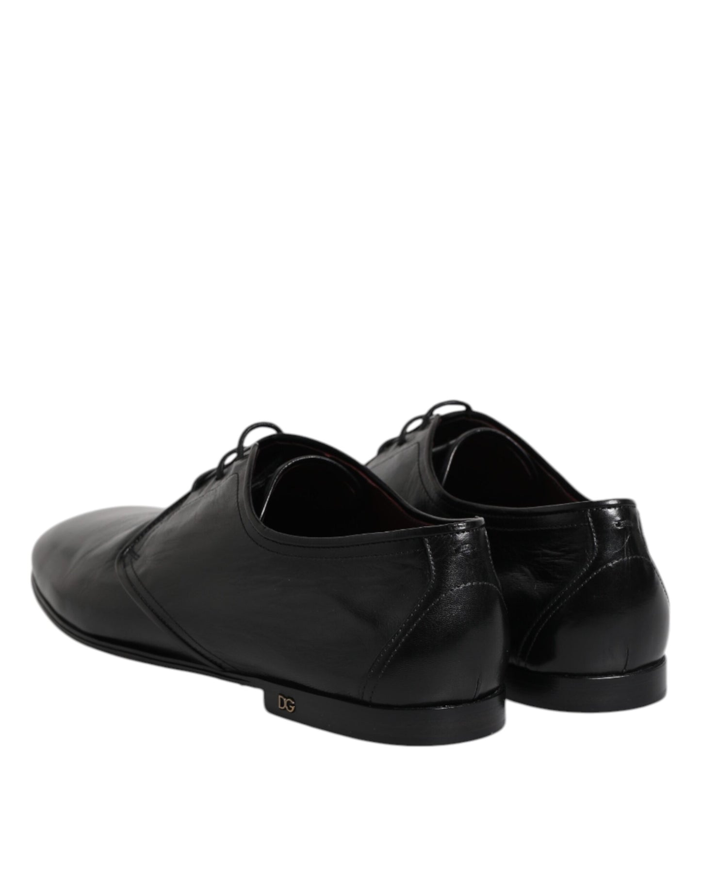 Zapatos Derby de vestir formales con cordones de cuero negro de Dolce &amp; Gabbana