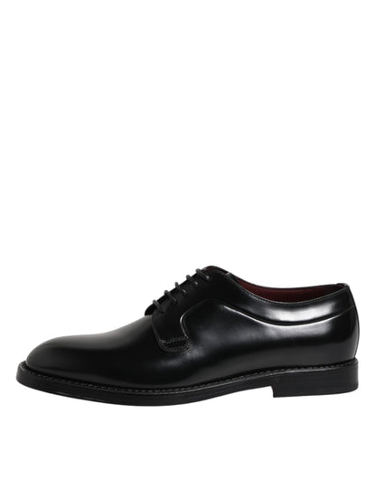 Zapatos Derby de vestir formales con cordones de cuero negro de Dolce &amp; Gabbana