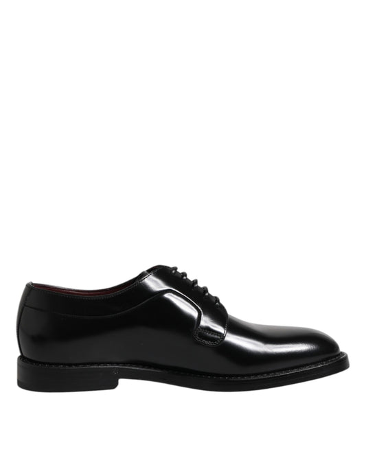 Zapatos Derby de vestir formales con cordones de cuero negro de Dolce &amp; Gabbana