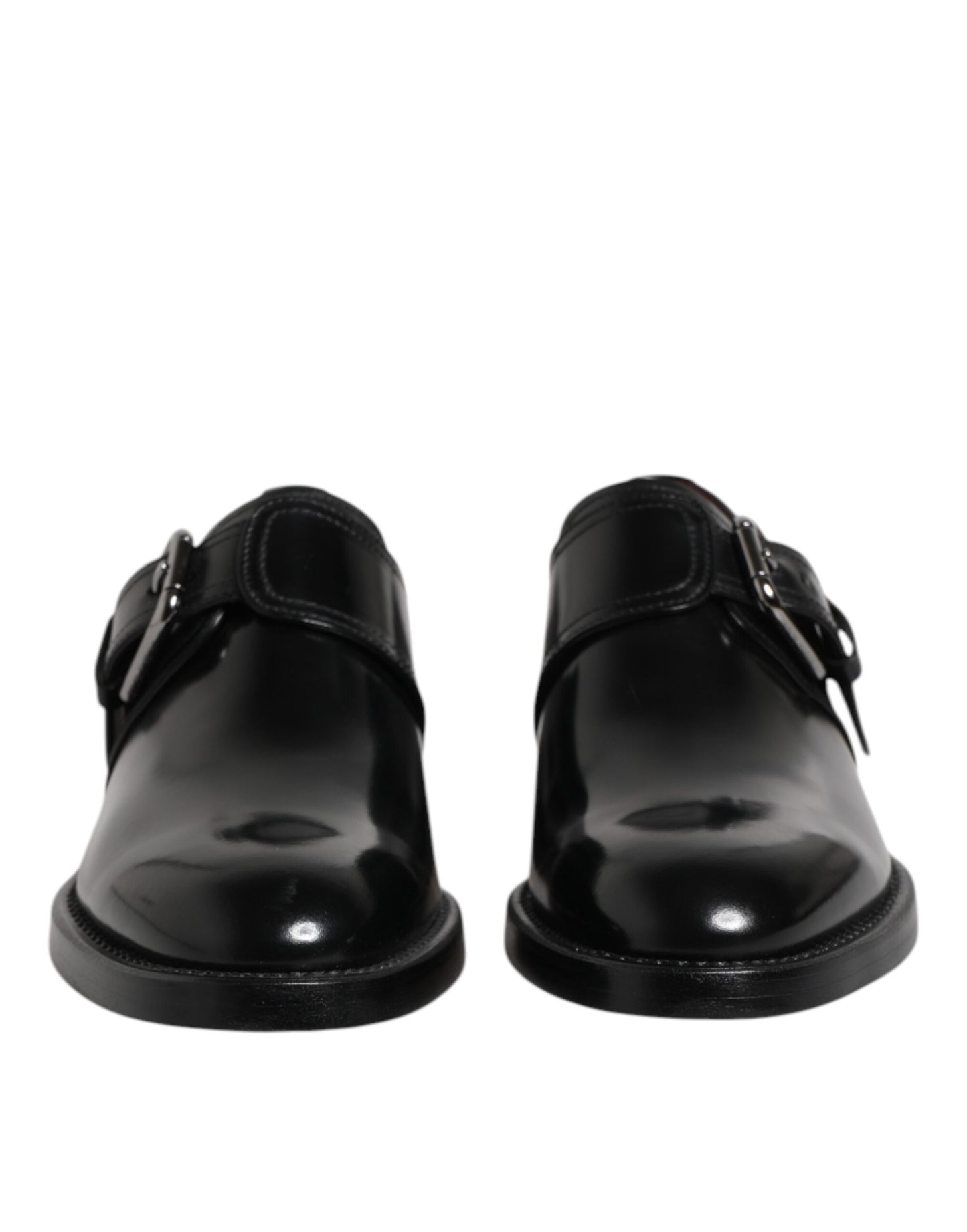 Zapatos Derby formales con hebilla de cuero negro de Dolce &amp; Gabbana