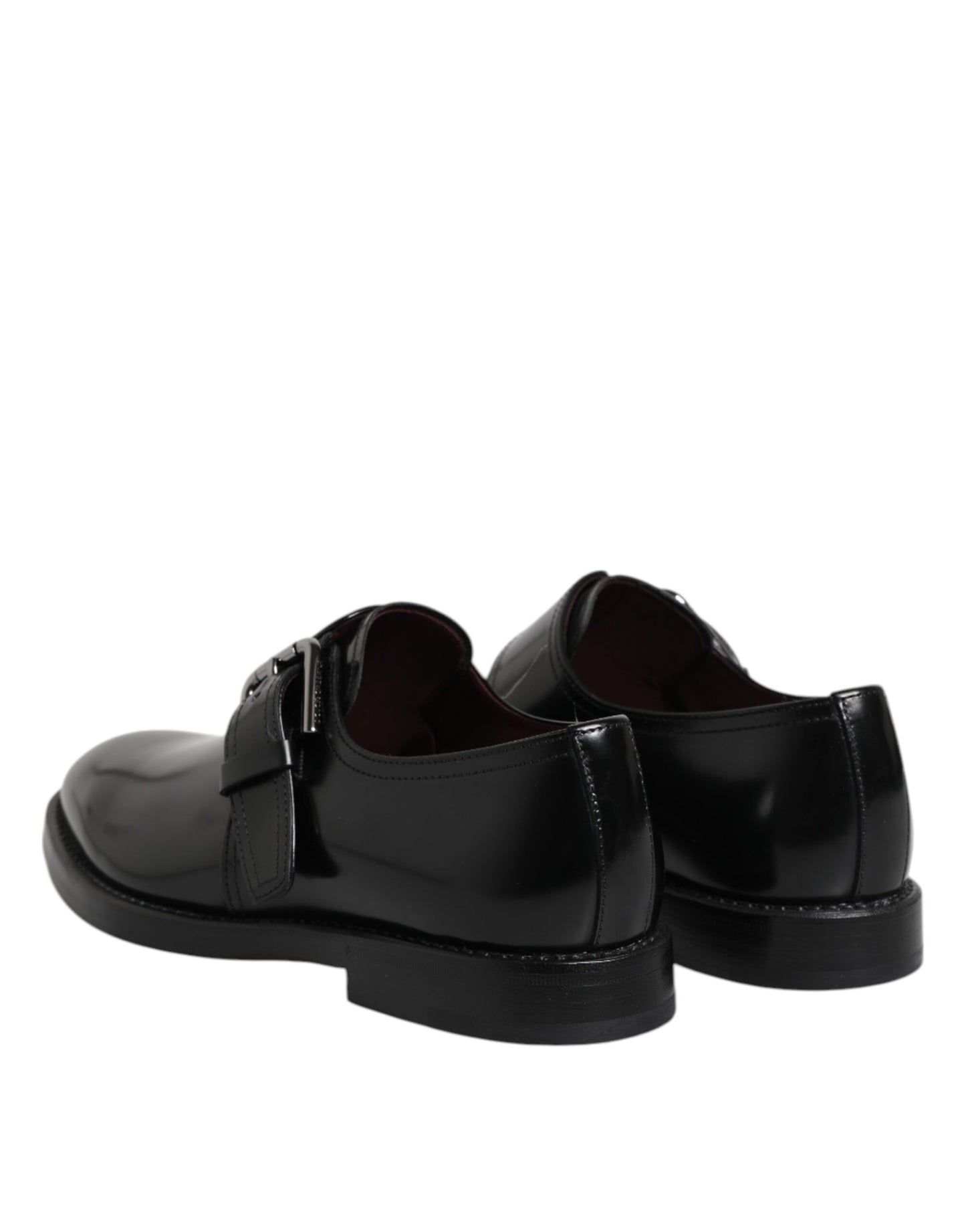 Zapatos Derby formales con hebilla de cuero negro de Dolce &amp; Gabbana