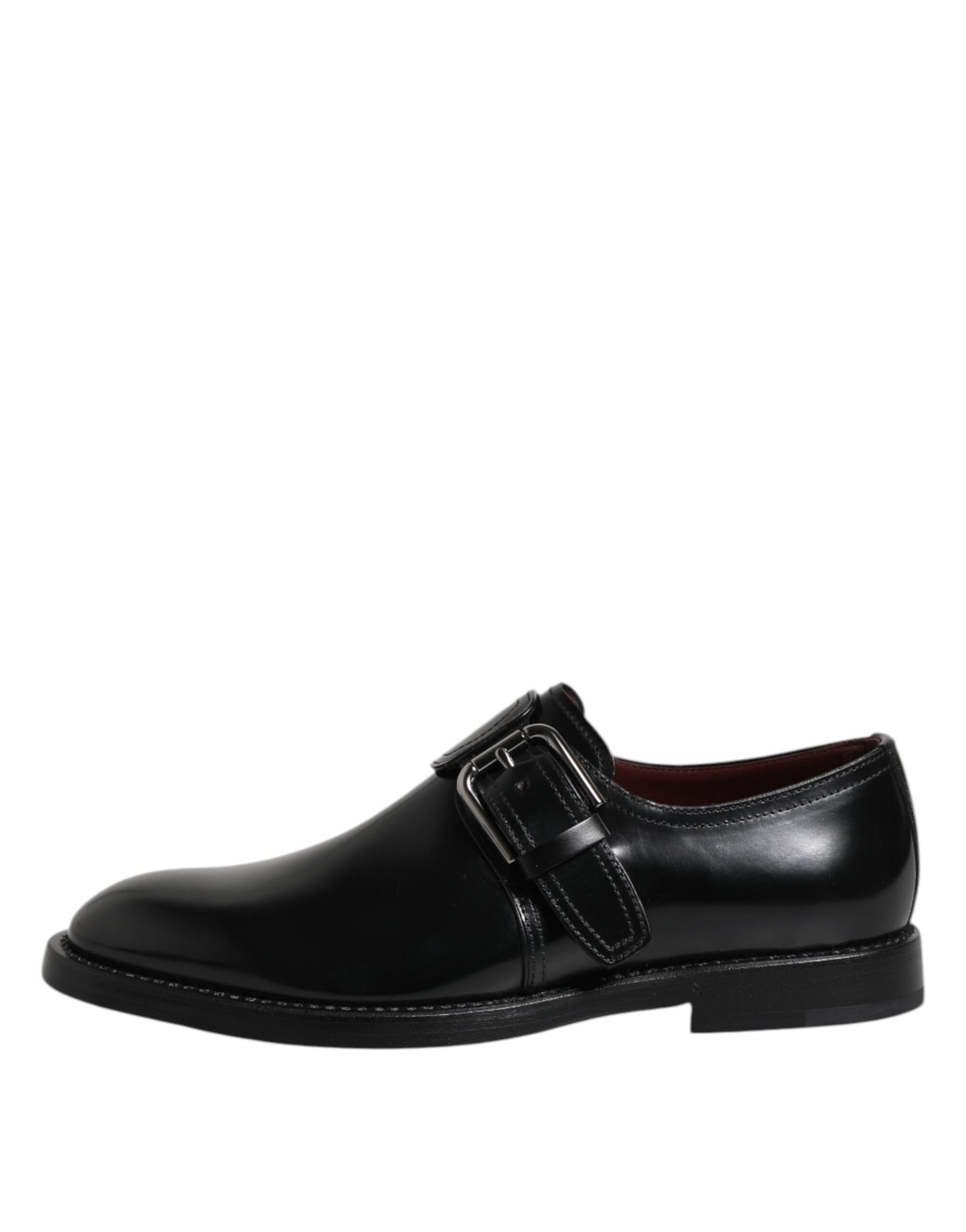 Zapatos Derby formales con hebilla de cuero negro de Dolce &amp; Gabbana
