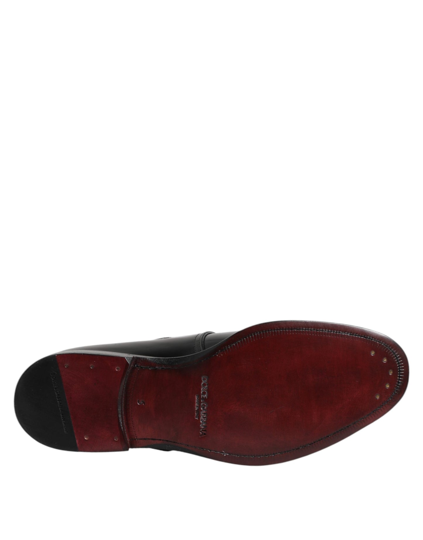 Zapatos Derby formales con hebilla de cuero negro de Dolce &amp; Gabbana