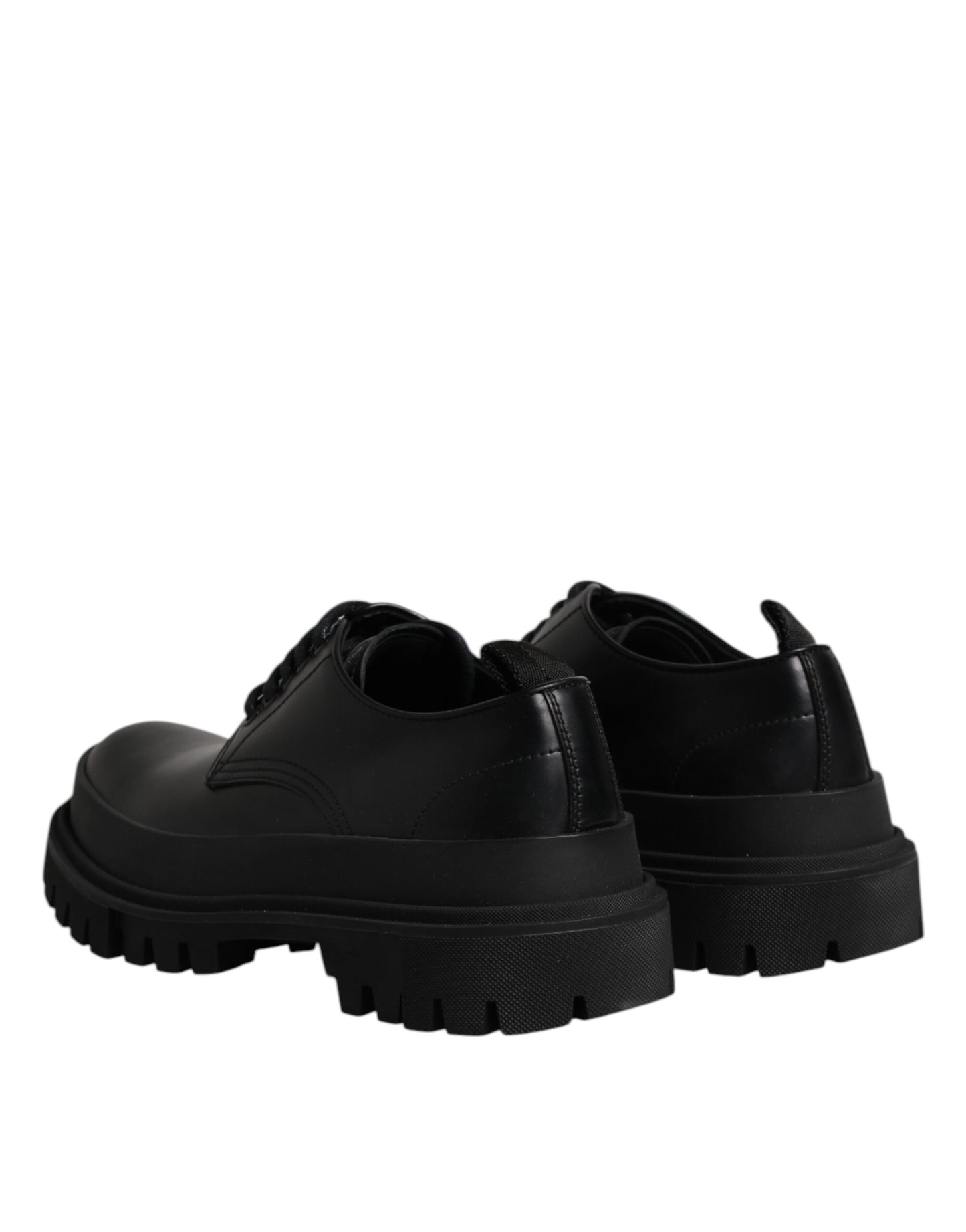 Zapatos de vestir Derby con cordones de cuero negro de Dolce &amp; Gabbana para hombre