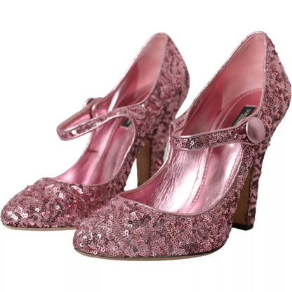 Dolce &amp; Gabbana Zapatos de tacón alto Mary Jane con lentejuelas rosas