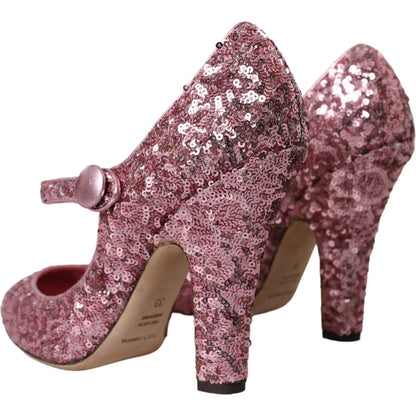 Dolce &amp; Gabbana Zapatos de tacón alto Mary Jane con lentejuelas rosas