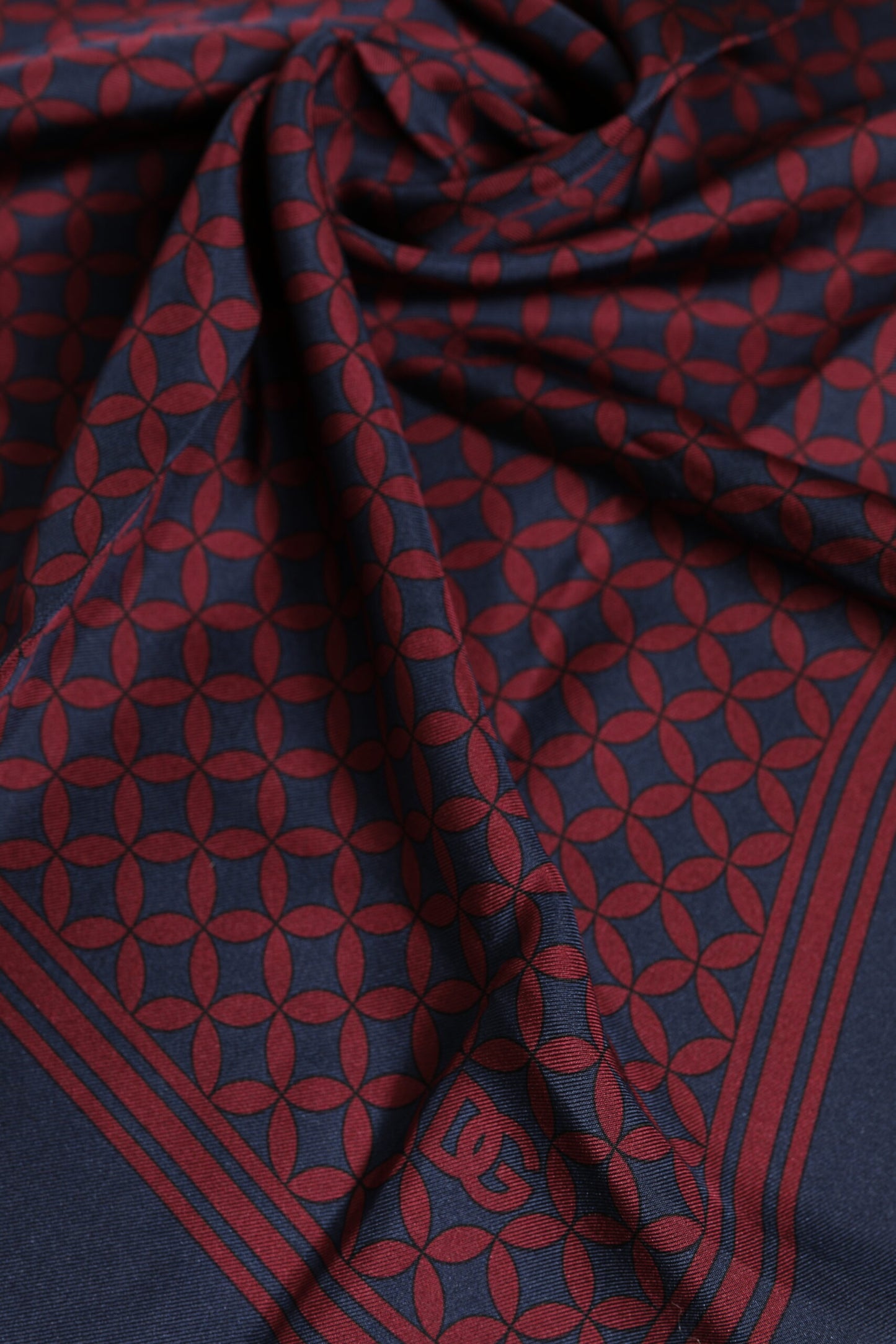 Dolce & Gabbana Red Blue Printed Silk Square Men Foulard Scarf