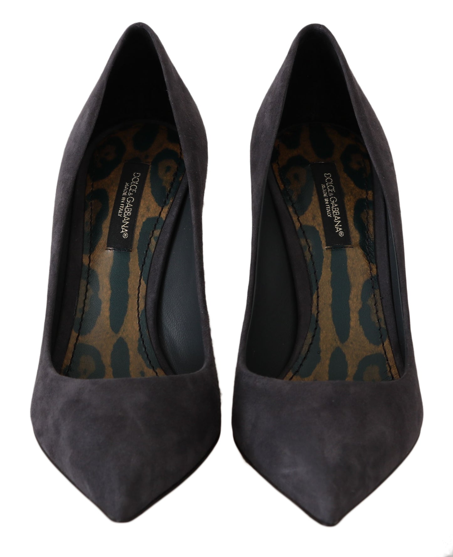 Elegantes zapatos de tacón de aguja de ante gris de Dolce &amp; Gabbana