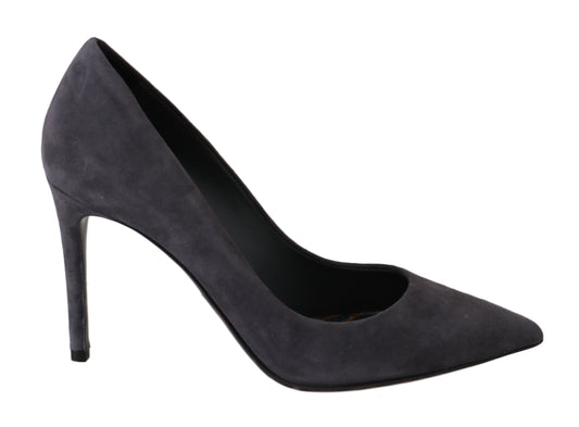 Elegantes zapatos de tacón de aguja de ante gris de Dolce &amp; Gabbana