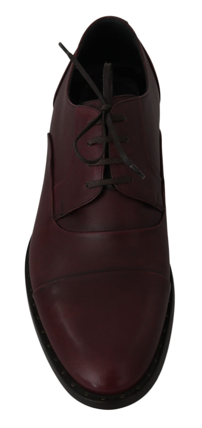 Dolce &amp; Gabbana Elegantes zapatos de vestir de cuero burdeos