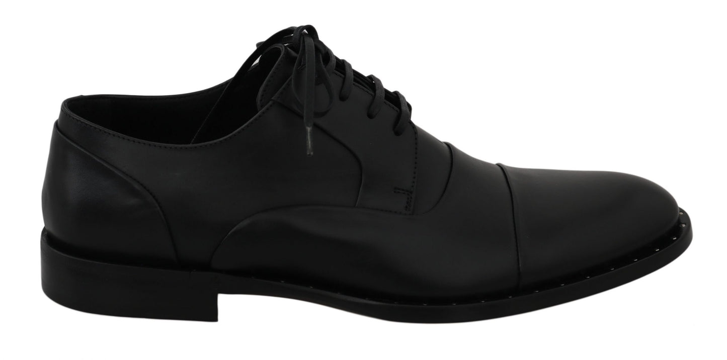 Dolce &amp; Gabbana Elegantes zapatos de vestir formales de cuero negro
