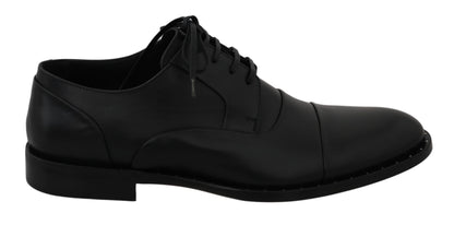 Dolce &amp; Gabbana Elegantes zapatos de vestir formales de cuero negro