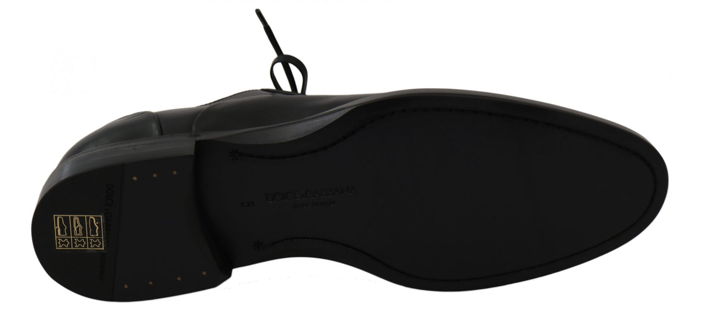 Dolce &amp; Gabbana Elegantes zapatos de vestir formales de cuero negro