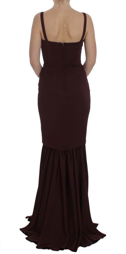 Dolce &amp; Gabbana Elegant Burgundy Sheath Dress
