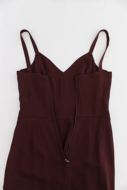 Dolce &amp; Gabbana Elegant Burgundy Sheath Dress