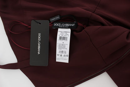 Dolce &amp; Gabbana Elegant Burgundy Sheath Dress