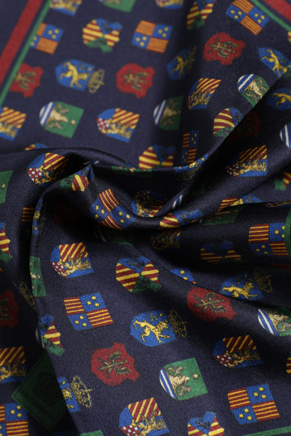 Dolce & Gabbana Multicolor Medals Square Foulard Scarf