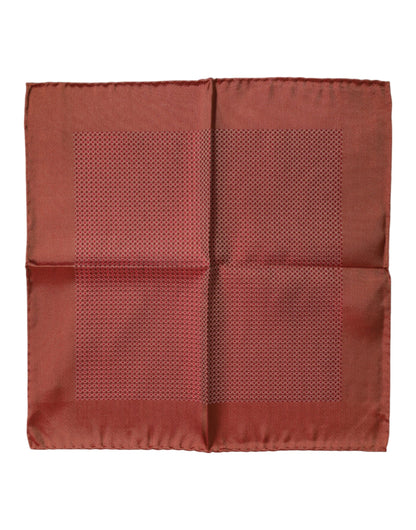 Dolce & Gabbana Orange Silk Square Men Foulard Scarf