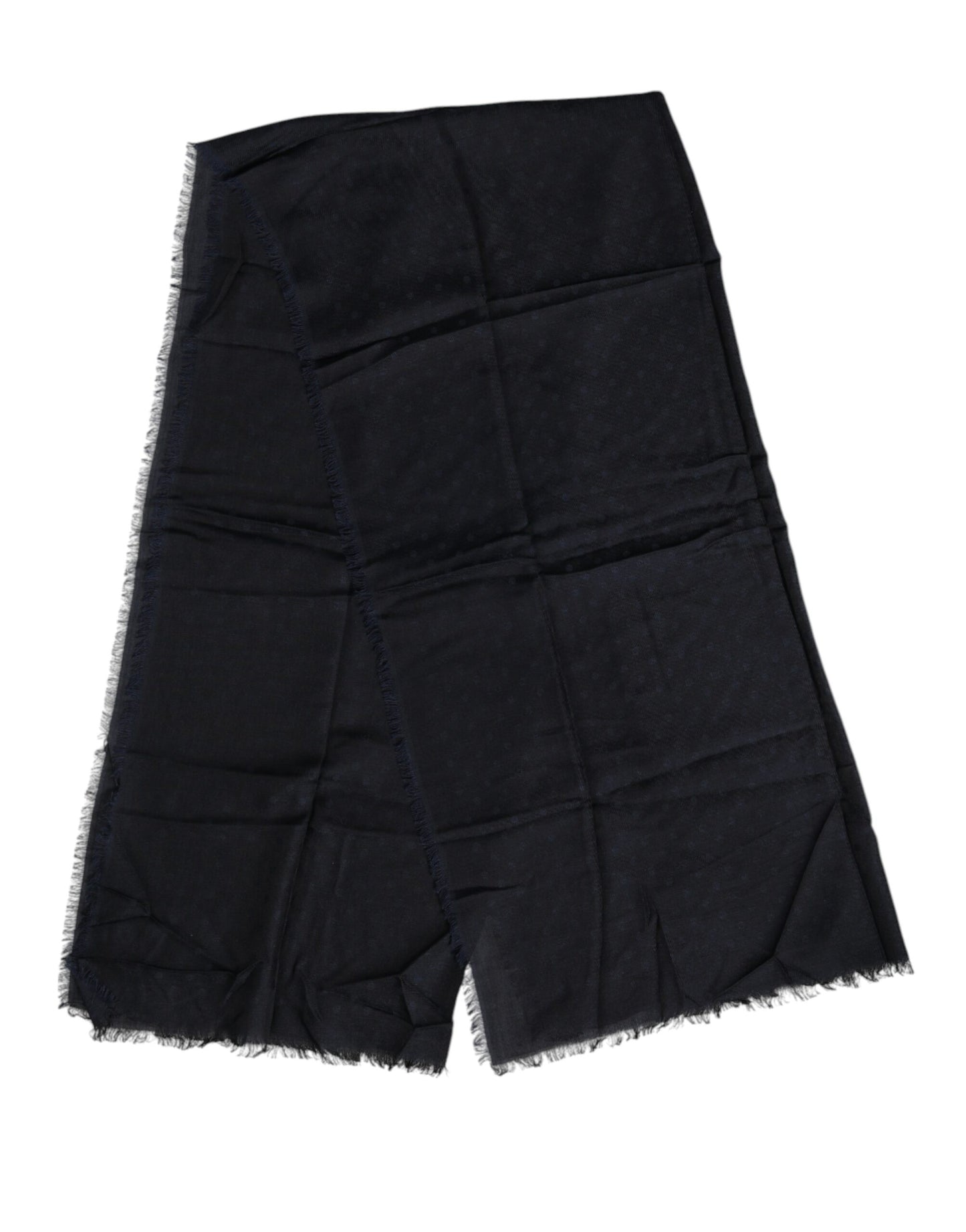 Dolce & Gabbana Black Viscose Fringes Neck Warmer Scarf