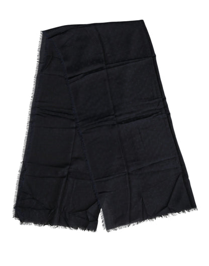 Dolce & Gabbana Black Viscose Fringes Neck Warmer Scarf