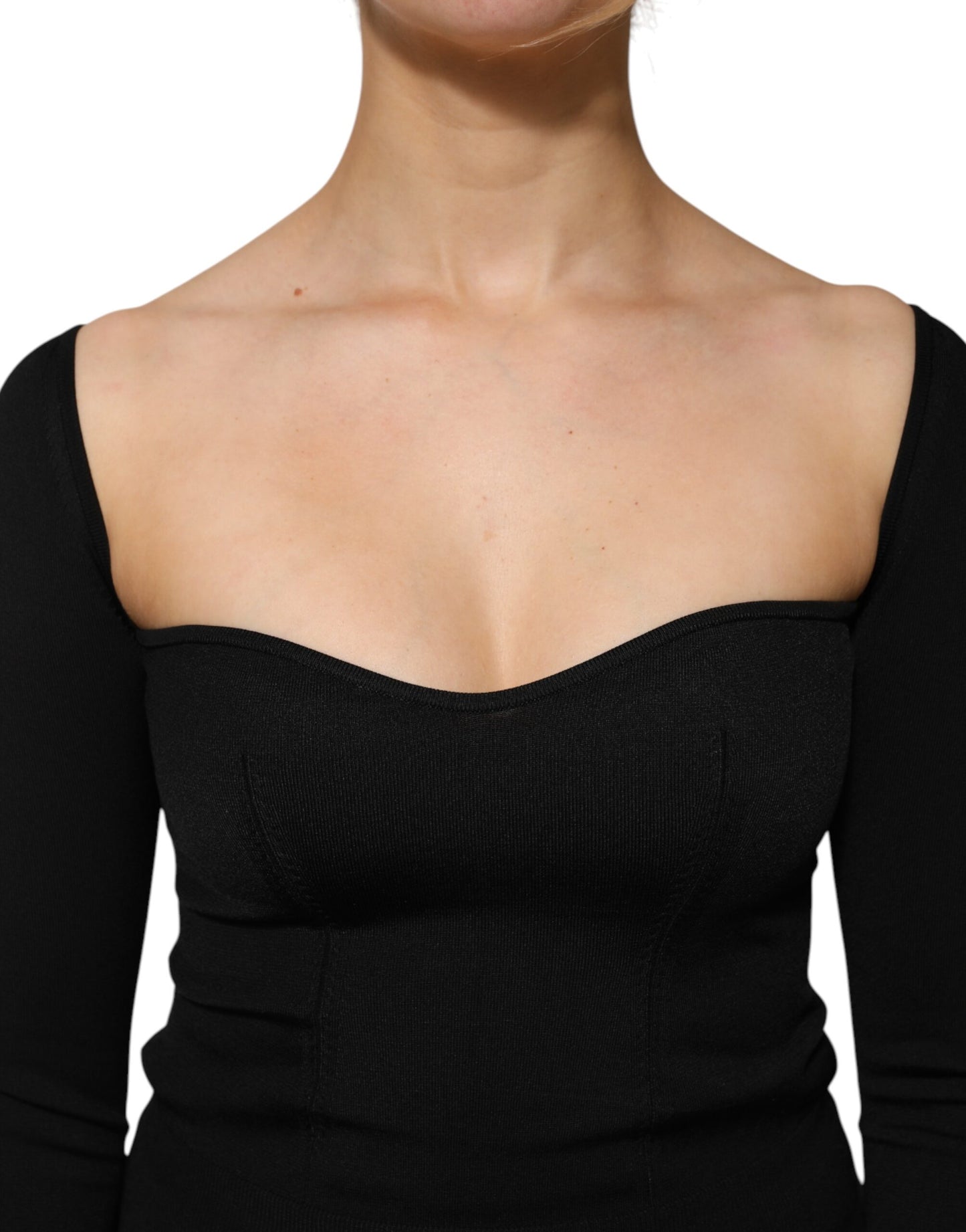 Dolce &amp; Gabbana Black Viscose Long Sleeve Pullover Blouse Top