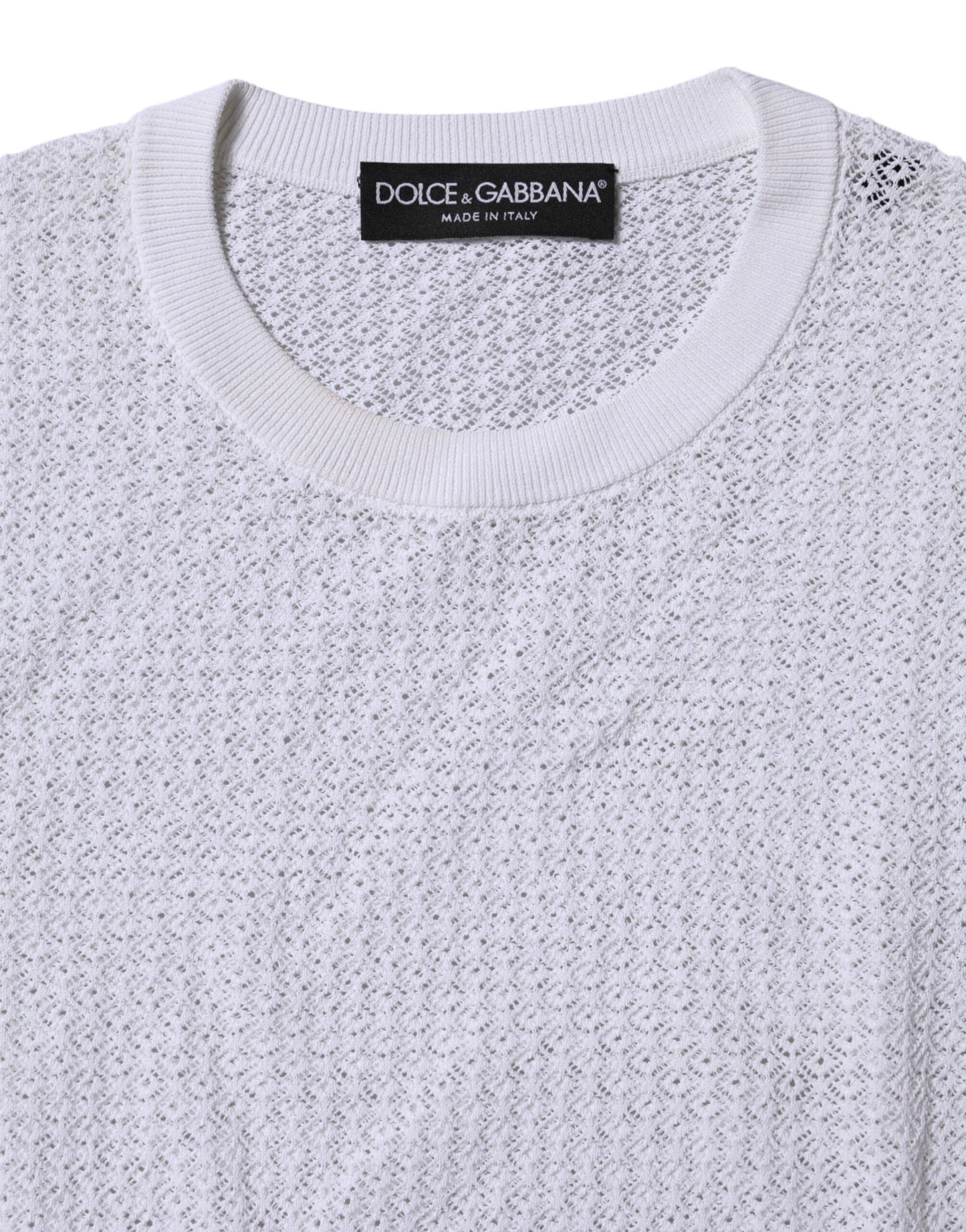 Dolce &amp; Gabbana White Round Neck Long Sleeves Pullover Top