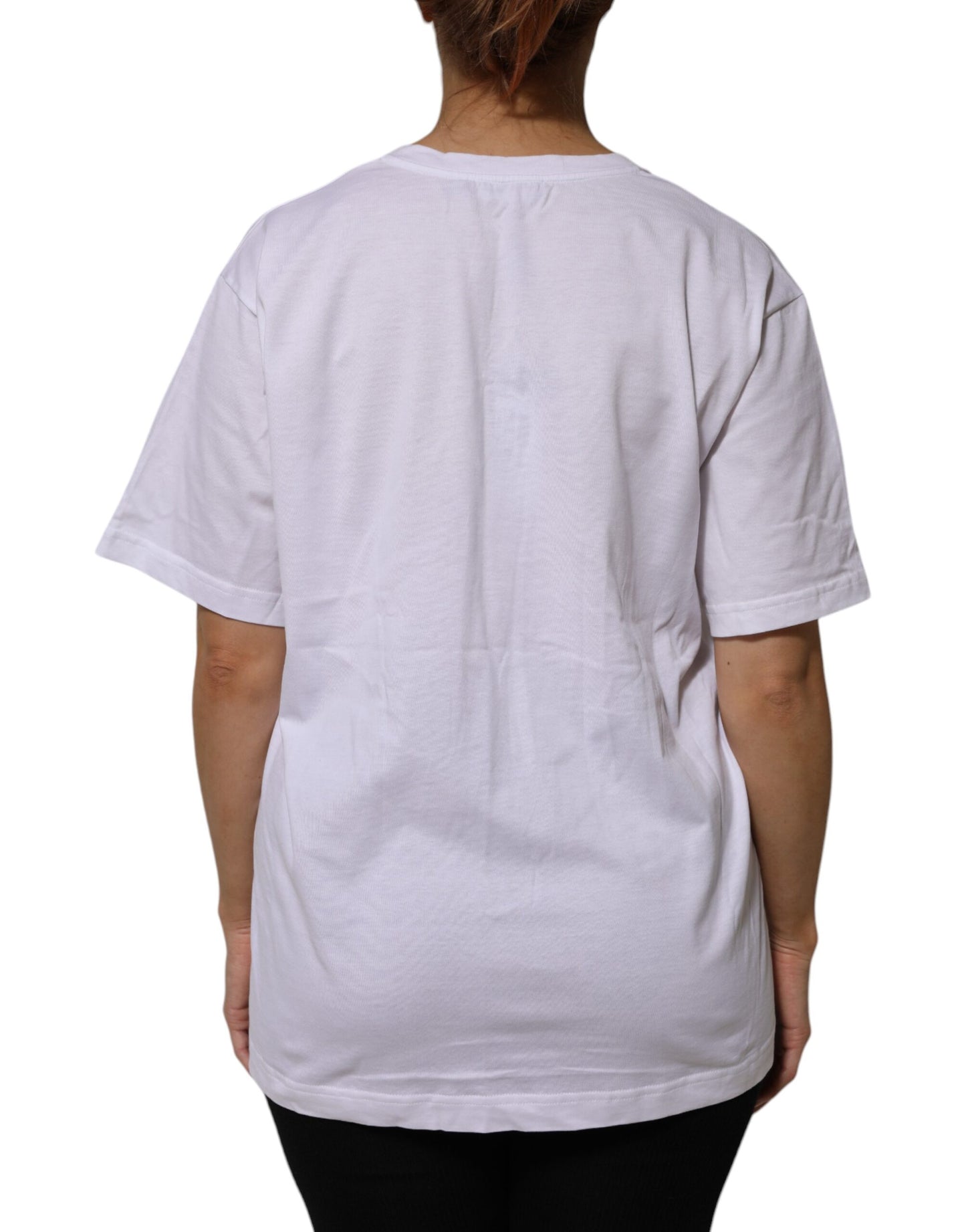 Dolce &amp; Gabbana White Cotton Short Sleeves V-neck T-shirt